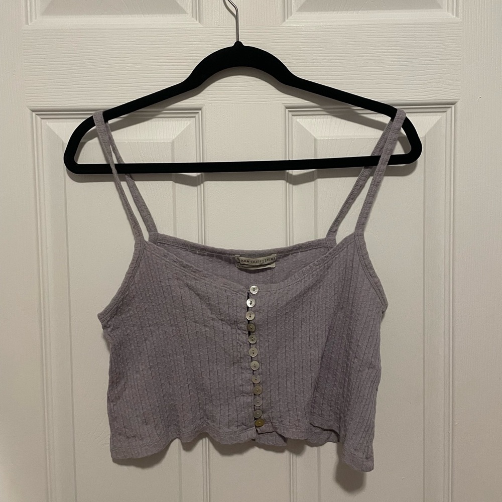 URBAN OUTFITTERS PERIWINKLE BUTTON UP CROP TANK